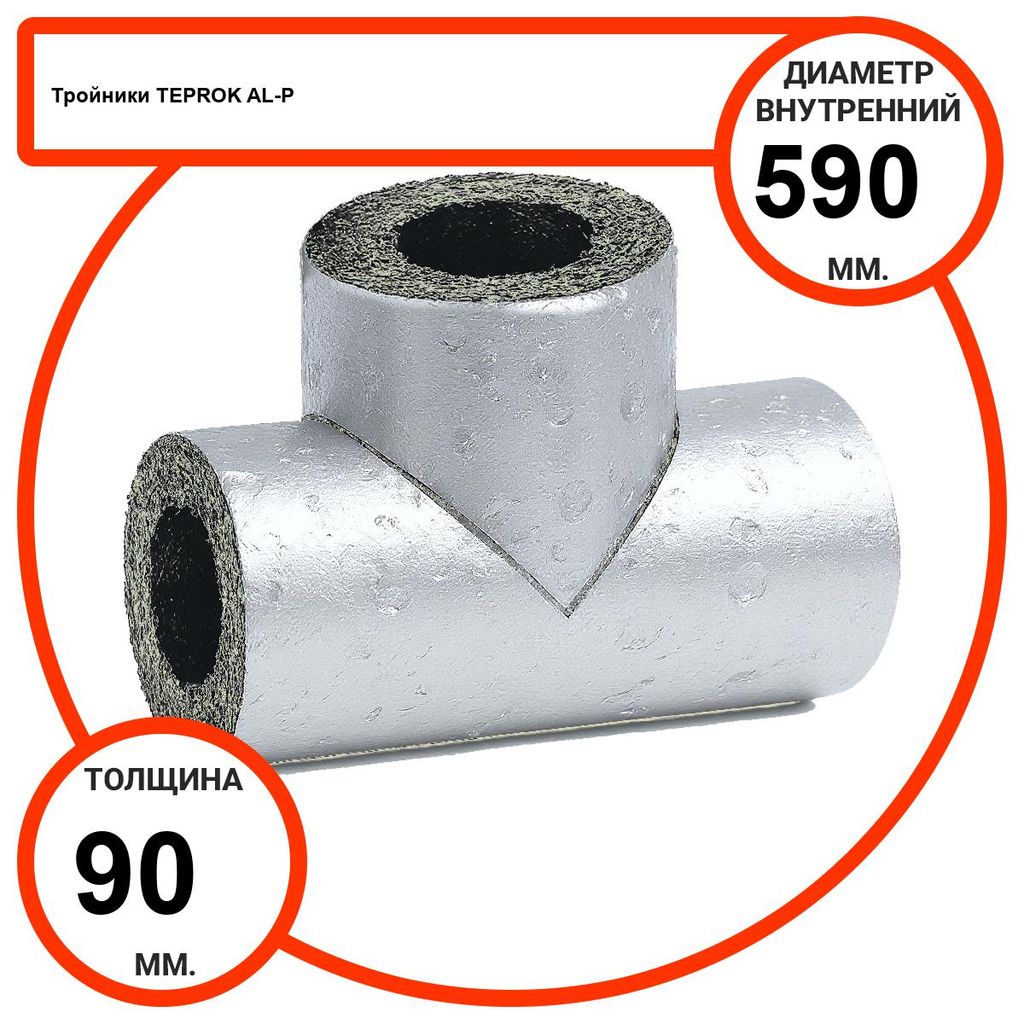 Тройник базальтовый D590-T90 AL-P-100 с усиленным покрытием с возможностью применения вне помещений