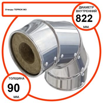 Отвод базальтовый D822-T90 MO-100 в оцинкованной окожушке толщиной 0,55мм