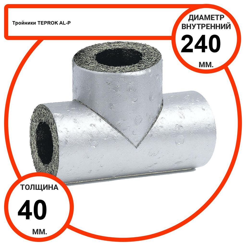 Тройник базальтовый D240-T40 AL-P-100 с усиленным покрытием с возможностью применения вне помещений