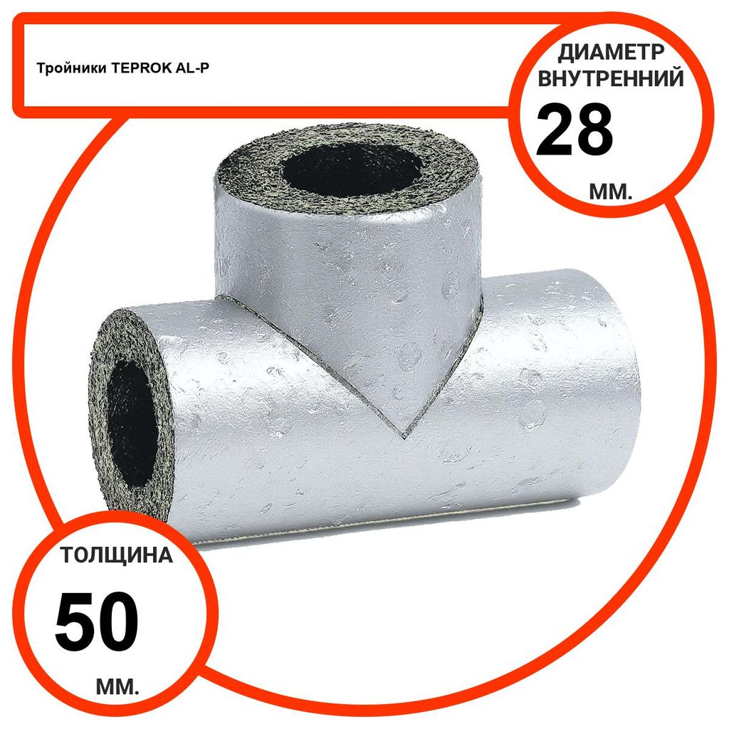 Тройник базальтовый D28-T50 AL-P-100 с усиленным покрытием с возможностью применения вне помещений