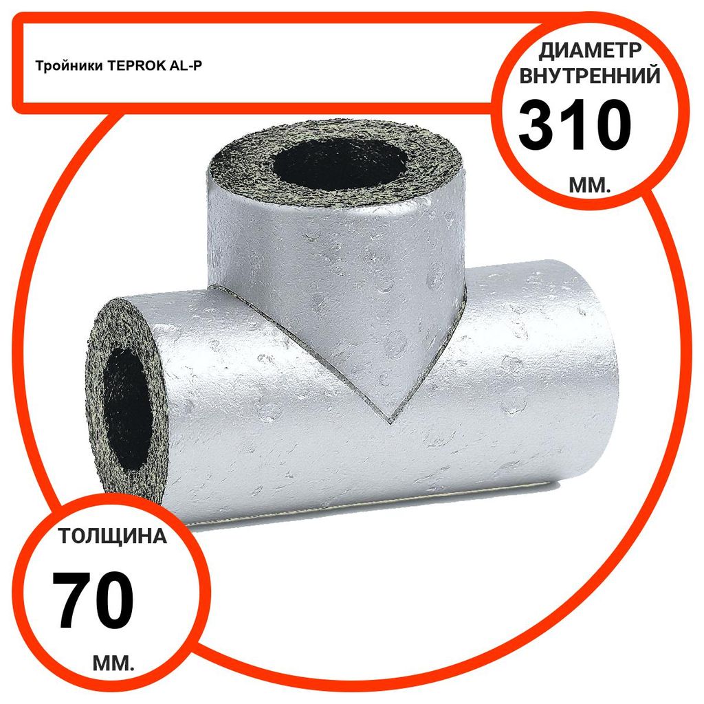 Тройник базальтовый D310-T70 AL-P-100 с усиленным покрытием с возможностью применения вне помещений