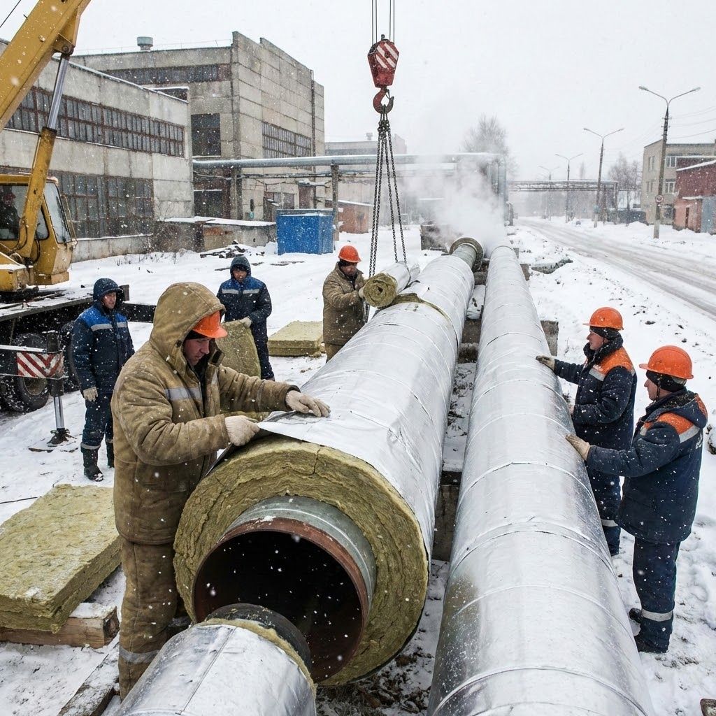 Утепление трубопроводов на улице